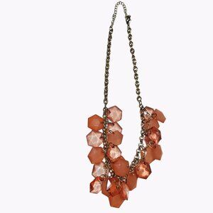 Retro Orange Faceted Chunky Nugget Beaded Statement Necklace Statement Jewelry